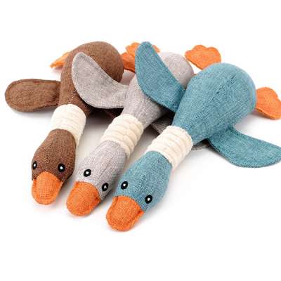 Dog Chew Toy Pet Wild Goose Stuffed Plush Puppy Squeaky Dog Toy